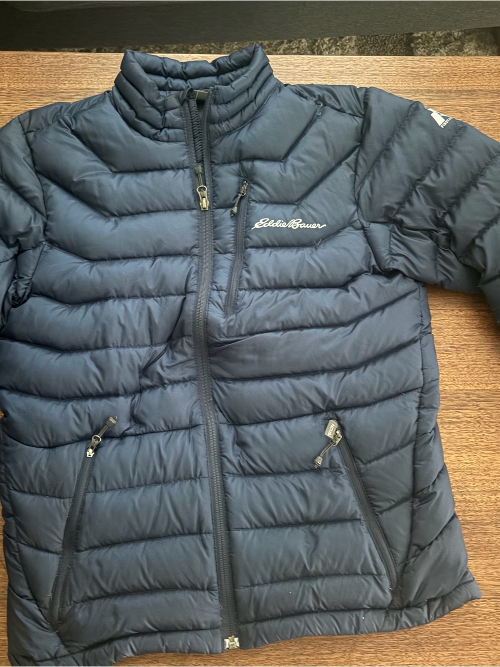 Eddie Bauer Dark Navy Quilted Down Jacket